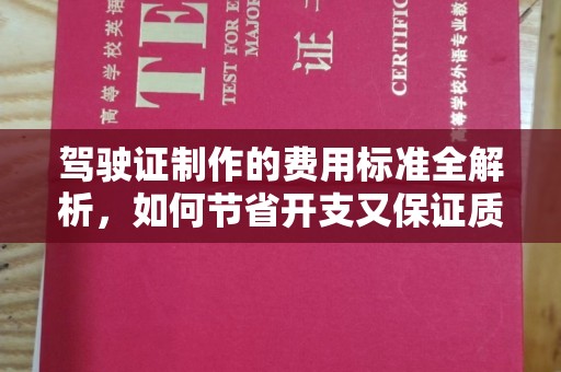 颍东驾驶证制作的费用标准全解析，如何节省开支又保证质量？