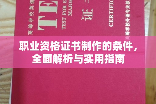 颍东职业资格证书制作的条件，全面解析与实用指南